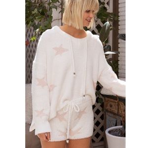 Cozy pink and white star pullover